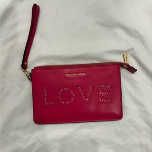 Michael Kors Pink Wristlet Clutch